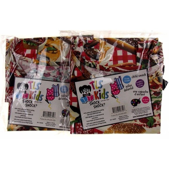 Smock Apron Junk Food Kids Lot of 2 Popcorn Pretzel Hamburger Fries Soda Coated - Picture 4 of 4